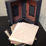 Handmade Paper Sample Box; clamshell box containing handmade papers, 9 x 7 x 2 inches, $275 