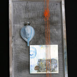 Encaustic, glass, thread, drawer pull paper, 16" x 25" $800 