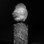 2012; Hand carved alabaster, iron and granite; 18 x 7 x 4 inches [NFS]
