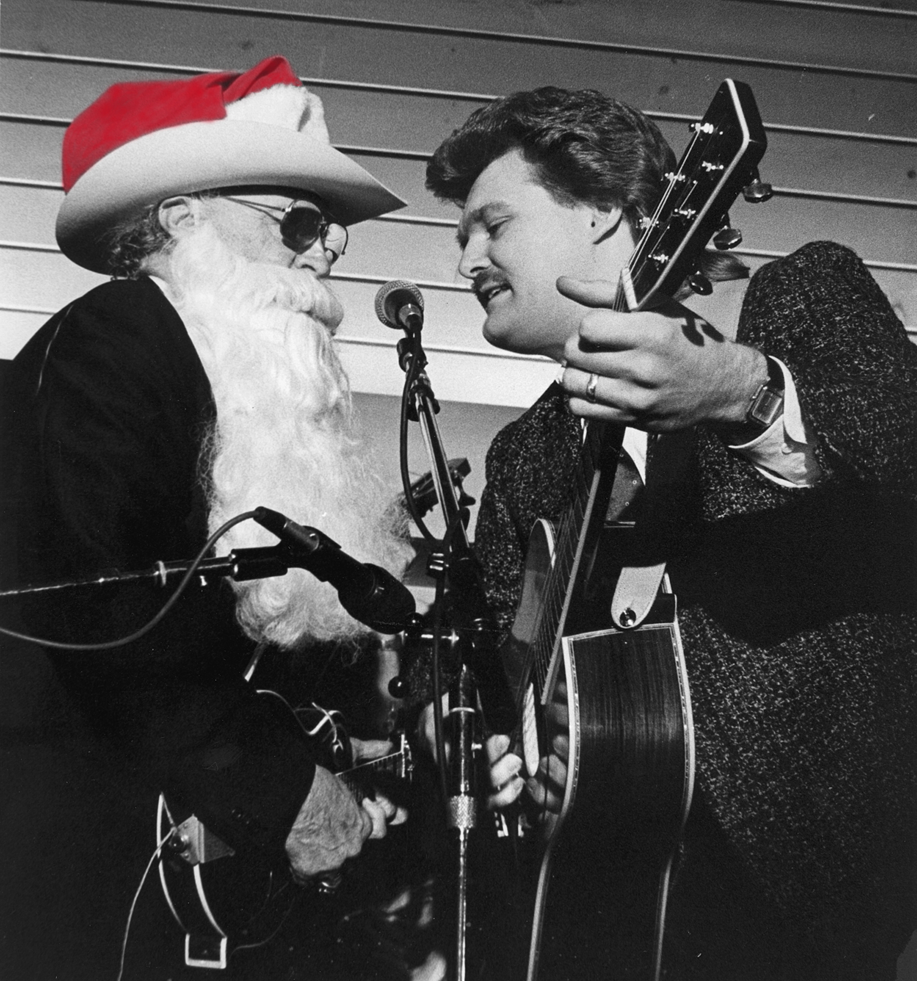 Santa Bill Monroe and Ricky Skaggs, Country Music Hall of Fame, Nashville, December 1, 1985