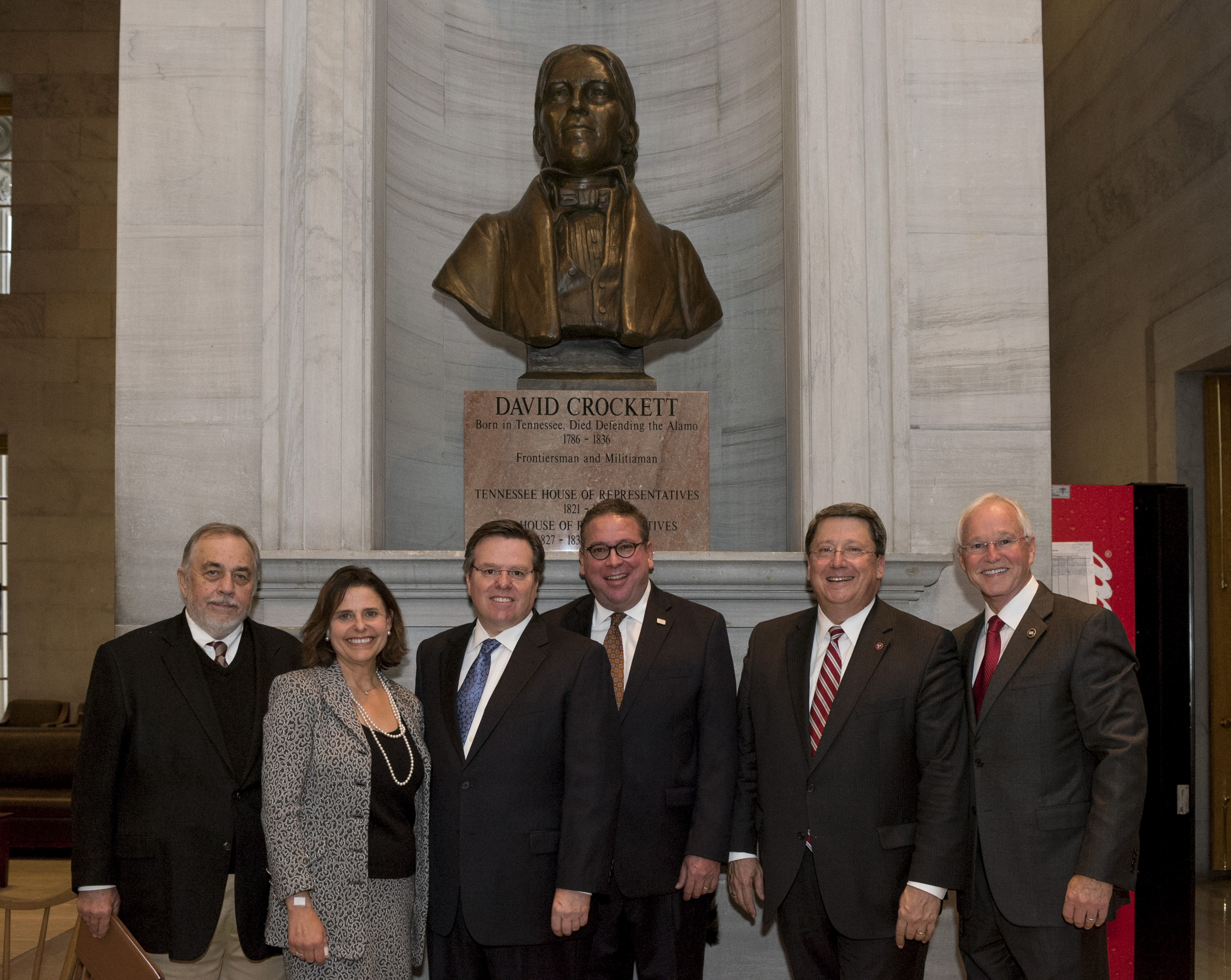Unveiling of Davy Crockett statue at State Capitol