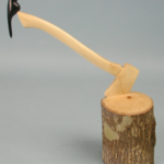 Ax in poplar stump with bird, n.d. Poplar, paint, 8 ¾ x 7 ¼ x 2 ¾ inches
