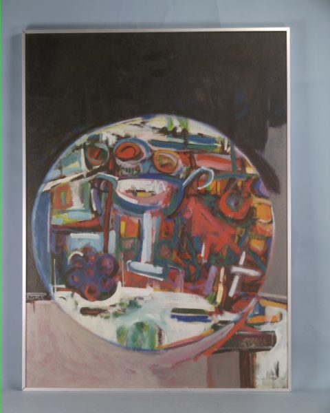 Round Still Life, 1965
Oil on canvas, 40 x 30 x 1 ½ inches