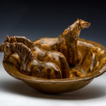 stoneware clay, Glaze fired, 7” x 15”
