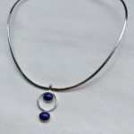 Sculpted Collar + Lapis Pendant
Sterling Silver, lapis, 5.5 x 5.25 inches, pendant                             1.25 x 0.75 inches