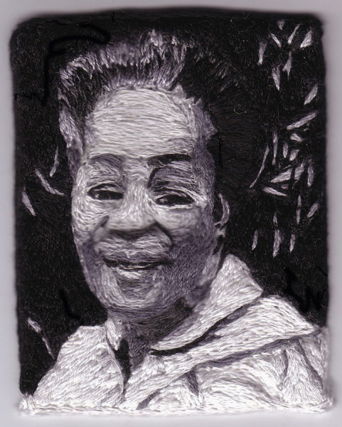 cotton thread on muslin, 2 5/8 x 3 1/2 inches, Tennessee Artist