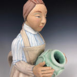 (founder Pewabic Pottery, 1867-1961, USA) hand-built, underglaze-painted earthenware, 9.75 x 6 x 4.5 inches
