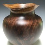Walnut vase, 8 x 9 inches