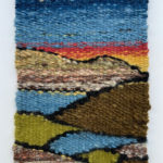 tapestry in handspun, hand-dyed wool, 4.25 x 8.5 inches
