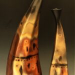 clay, signature Colombarini raku copper glaze, 26 x 12 x 7 inches