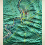 Embroidered tapestry, silk, thread, canvas and ribbon, 50 x 46 x 1 inches