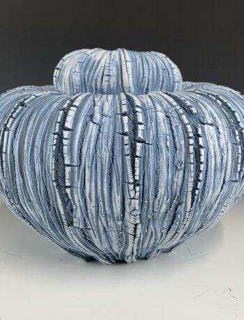Maggie Connolly, Large Blue Lidded Vessel, 2024, Hand built, Stained Porcelain, 7.5x7.5x6 inches