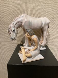 Nan Jacobsohn, Journeys, 2010, clay, glaze and underglaze, 2 separate pieces