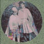 plastic beads, sequins, glass beads, 24 x 24 inches