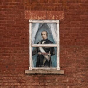 Joe Kilday, Andrew Johnson in Window, 2013, mural, 44 x 26 inches