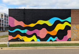 Untitled (inspired by the Mississippi River), 2020, mural, 34 x 19 feet