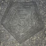 sand, gesso, and acrylic on canvas, 48 x 60 inches